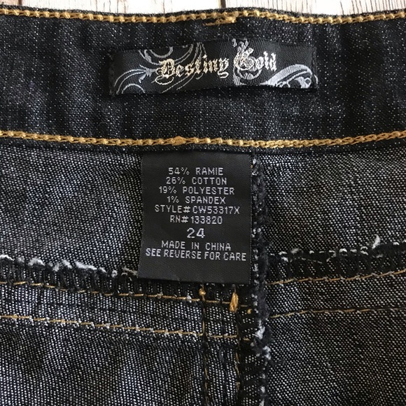 Destiny Gold Straight Leg Jeans Size 24 - Picture 7 of 8